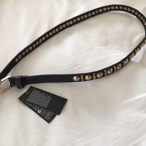 Gold Studded Leather Belt